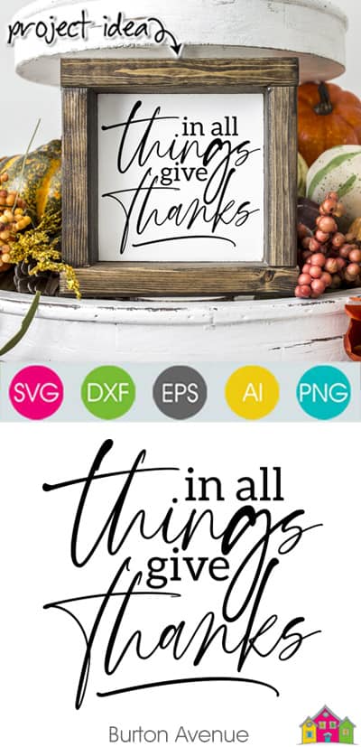 In All Things Give Thanks SVG File