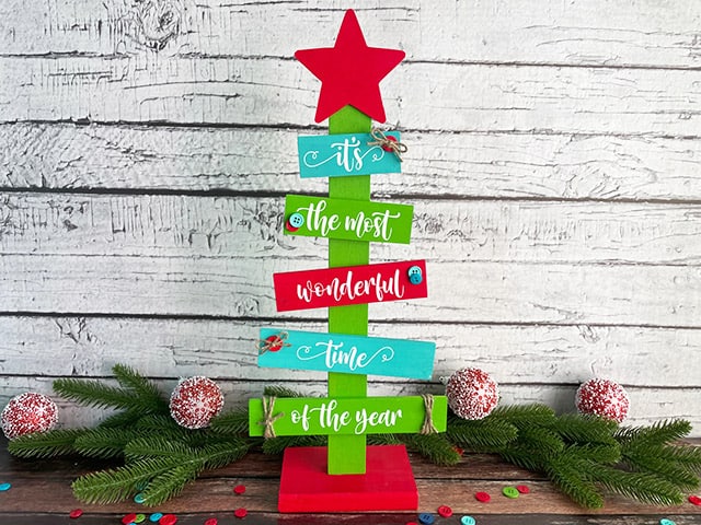 DIY Wood Slat Christmas Tree Sign - Burton Avenue