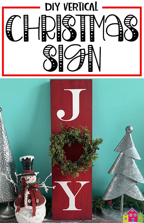 Vertical Christmas Sign with Wreath