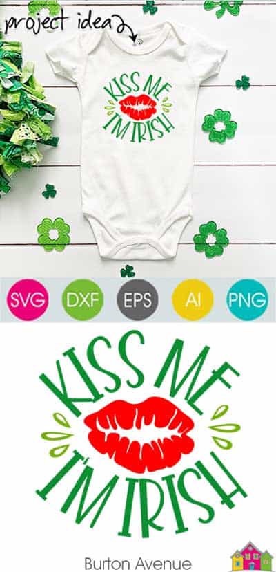 This free SVG file will be available to download for free until 3/7/19. So many possibilities of DIY projects with this Kiss me I'm Irish SVG. Make signs, pillows, t-shirts and more with this Kiss me I'm Irish SVG file. Free Ai, SVG, PNG, EPS & DXF download. Kiss me I'm Irish SVG files works with Cricut, Cameo Silhouette and other major cutting machines. #stpatrickssilhouette #stpatrickscircut #stpatrickssvg #silhouette #cricutexplore