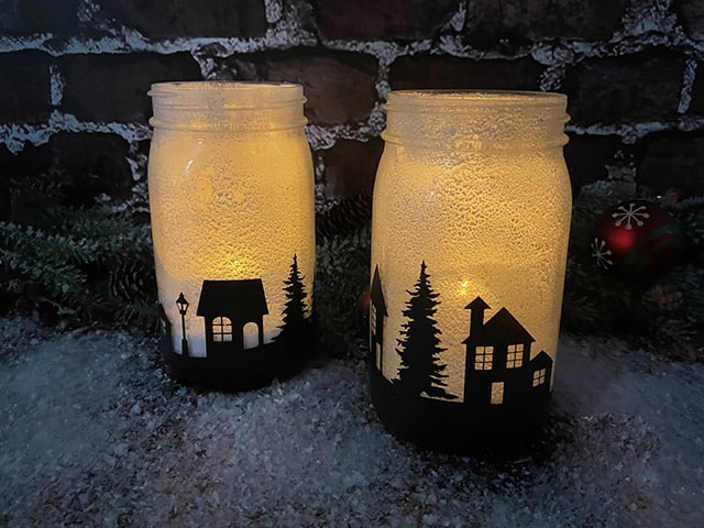 DIY Christmas Mason Jar Candle Holder