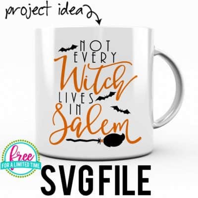 So many possibilities of DIY projects with this Free Not Every Witch Lives in Salem SVG. Make signs, pillows, t-shirts and more for with this Free Not Every Witch Lives in Salem SVG file. Free Ai, SVG, PNG, EPS & DXF download. Free Not Every Witch Lives in Salem SVG files works with Cricut, Cameo Silhouette and other major cutting machines. #halloweensvg #halloweencricut #halloweensilhouette #witchsvg #silhouette #cricutexplore