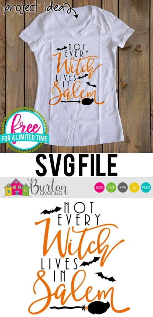 So many possibilities of DIY projects with this Free Not Every Witch Lives in Salem SVG. Make signs, pillows, t-shirts and more for with this Free Not Every Witch Lives in Salem SVG file. Free Ai, SVG, PNG, EPS & DXF download. Free Not Every Witch Lives in Salem SVG files works with Cricut, Cameo Silhouette and other major cutting machines. #halloweensvg #halloweencricut #halloweensilhouette #witchsvg #silhouette #cricutexplore