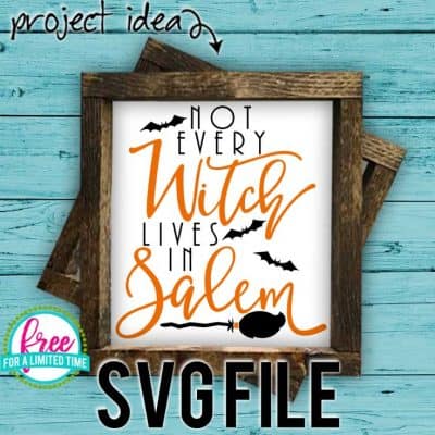 So many possibilities of DIY projects with this Free Not Every Witch Lives in Salem SVG. Make signs, pillows, t-shirts and more for with this Free Not Every Witch Lives in Salem SVG file. Free Ai, SVG, PNG, EPS & DXF download. Free Not Every Witch Lives in Salem SVG files works with Cricut, Cameo Silhouette and other major cutting machines. #halloweensvg #halloweencricut #halloweensilhouette #witchsvg #silhouette #cricutexplore