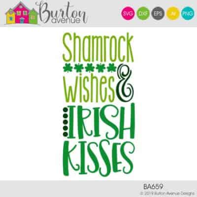 This free SVG file will be available to download for free until 2/28/19. So many possibilities of DIY projects with this Free Shamrock Wishes & Irish Kisses SVG. Make signs, pillows, t-shirts and more with this Free Shamrock Wishes & Irish Kisses SVG file. Free Ai, SVG, PNG, EPS & DXF download. Free Shamrock Wishes & Irish Kisses SVG files works with Cricut, Cameo Silhouette and other major cutting machines. #stpatrickssilhouette #stpatrickscircut #stpatrickssvg #silhouette #cricutexplore