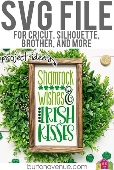 This free SVG file will be available to download for free until 2/28/19. So many possibilities of DIY projects with this Free Shamrock Wishes & Irish Kisses SVG. Make signs, pillows, t-shirts and more with this Free Shamrock Wishes & Irish Kisses SVG file. Free Ai, SVG, PNG, EPS & DXF download. Free Shamrock Wishes & Irish Kisses SVG files works with Cricut, Cameo Silhouette and other major cutting machines. #stpatrickssilhouette #stpatrickscircut #stpatrickssvg #silhouette #cricutexplore