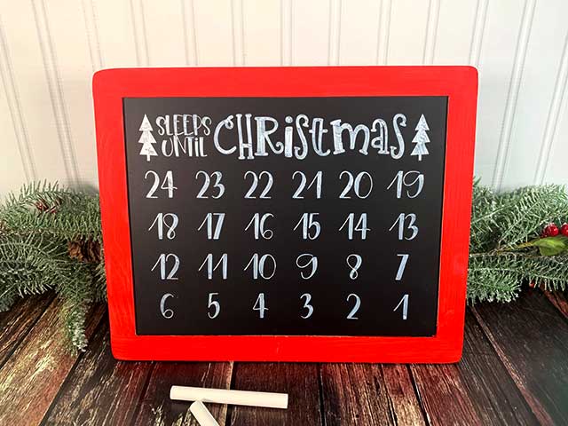 Days Until Christmas Countdown Chalkboard Stencil