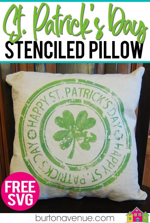 Make your own St. Patrick's Day pillow with your Silhouette, Cricut, or Brother Cutting Machine. This St. Patrick's Day project is quick and easy and makes a great decoration for your home. #stpatricksdaysilhouetteprojects #stpatricksdayprojects #stpatricksdaybrotherprojects