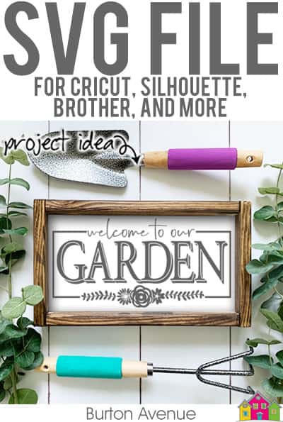 This free SVG file will be available to download for free until 4//19 and works with Cricut, Silhouette, Brother and other electronic cutting machines. So many possibilities of spring projects with this Welcome to our Garden SVG File. Make signs, and more with this Welcome to our Garden SVG file. Free Ai, SVG, PNG, EPS & DXF download. #springsilhouette #springcircut #springbrother #springsvg