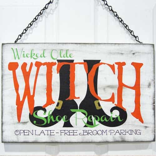 Diy Witch Shoe Repair Halloween Sign Burton Avenue