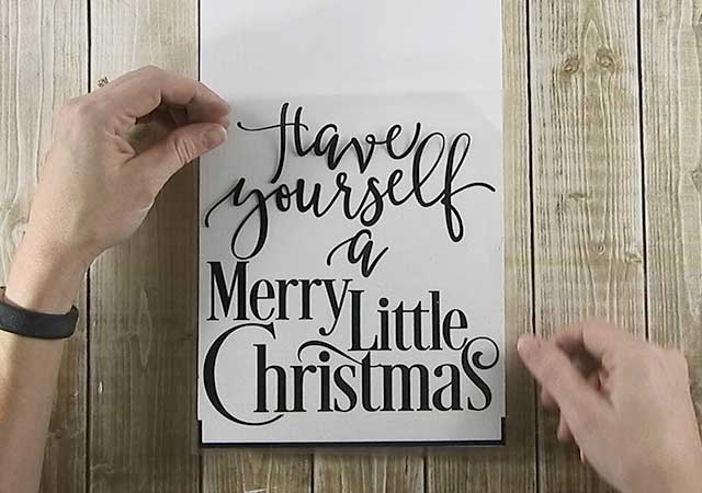 Make your own rustic wood sign for Christmas with your Silhouette or Cricut machine. This DIY project is easy and quick to make and is the perfect decoration for Christmas. #ChristmasSilhouette #ChristmasCricut #ChristmasSVG #Christmassign