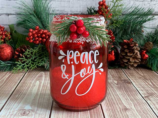 DIY Christmas Mason Jar Candle Holder