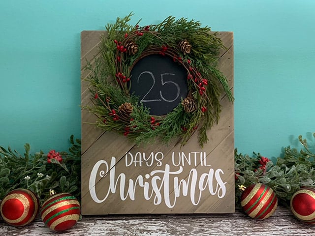 Days Until Christmas Countdown Chalkboard Stencil