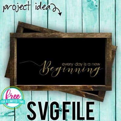 So many possibilities of DIY projects with this Free Every Day is a new Beginning SVG. Make signs, pillows, t-shirts and more with this Free Every Day is a new Beginning SVG file. Free Ai, SVG, PNG, EPS & DXF download. Free Every Day is a new Beginning SVG files works with Cricut, Cameo Silhouette and other major cutting machines. #newyearsvg #newyearcricut #newyearsilhouette #newyearsvg #motivationalsvg #silhouette #cricutexplore