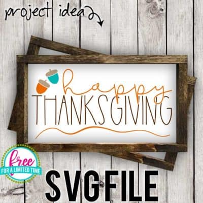 So many possibilities of DIY projects with this Free Happy Thanksgiving w/Acorns SVG. Make signs, pillows, t-shirts and more for with this Free Hayrides SVG file . Free Ai, SVG, PNG, EPS & DXF download. FreeHappy Thanksgiving w/Acorns SVG files works with Cricut, Cameo Silhouette and other major cutting machines. #thanksgivingsvg #thanksgivingcricut #thanksgivingsilhouette #happythanksgivingsvg #silhouette #cricutexplore