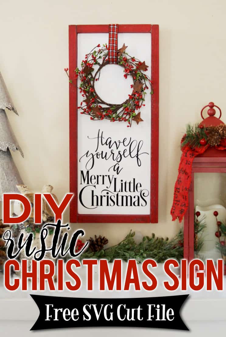 Make your own rustic wood sign for Christmas with your Silhouette or Cricut machine. This DIY project is easy and quick to make and is the perfect decoration for Christmas. #ChristmasSilhouette #ChristmasCricut #ChristmasSVG #Christmassign