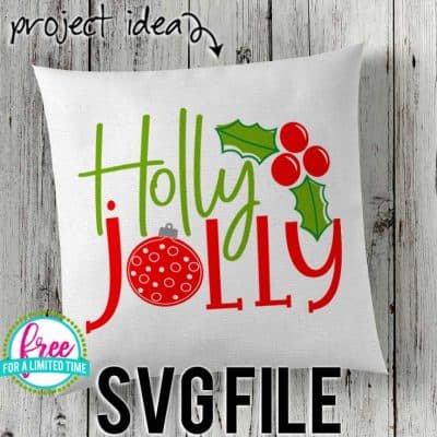 So many possibilities of DIY projects with this Free Holly Jolly SVG. Make signs, pillows, t-shirts and more for Christmas with this Free Holly Jolly SVG file . Free Ai, SVG, PNG, EPS & DXF download. Free Holly Jolly SVG files works with Cricut, Cameo Silhouette and other major cutting machines. #christmassvg #christmasrcricut #christmassilhouette #christmassvg #silhouette #cricutexplore