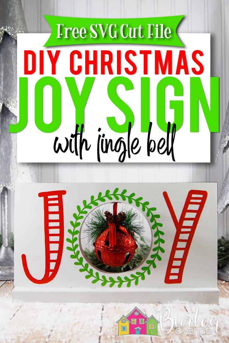 Make this cute DIY Christmas Joy Sign for you home or as a gift. #christmassvg #silhouette #cricut 