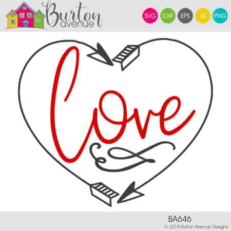 This free SVG file will be available to download for free until 2/5/19. So many possibilities of DIY projects with this Free Love in Arrow Heart SVG. Make signs, pillows, t-shirts and more with this Free Love in Arrow Heart SVG file. Free Ai, SVG, PNG, EPS & DXF download. Free Love in Arrow Heart SVG files works with Cricut, Cameo Silhouette and other major cutting machines. #lovesvg #valentinesilhouette #valentinecircut #valentinesvg #silhouette #cricutexplore