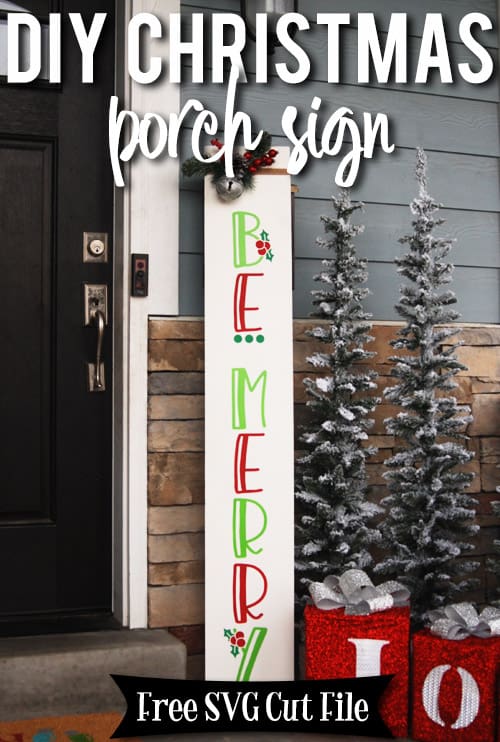 Learn how to make your own Christmas Porch Sign with this easy to follow tutorial. With a few tools and your Silhouette or Cricut machine, you'll be able to create this Christmas Porch Sign for your home.. This DIY project is easy and quick to make and is the perfect decoration for you Christmas porch. #ChristmasSilhouette #ChristmasCricut #ChristmasSVG