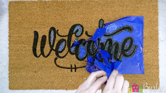 DIY Doormat With Oramask Stencil Vinyl - Kayla Makes