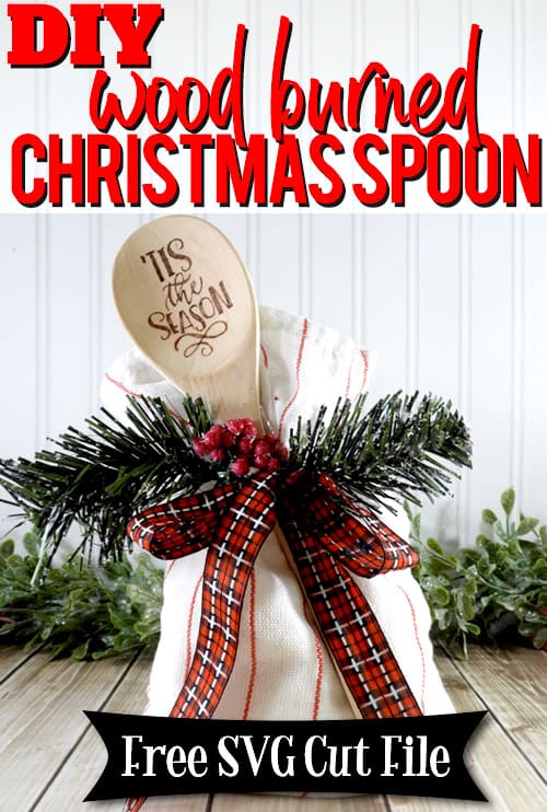 Learn how to make your own wood burned Christmas spoons with this easy to follow tutorial. With a few tools and your Silhouette or Cricut machine, you'll be able to create these cute wood burned Christmas spoons for your home or as gifts. This DIY project is easy and quick to make and is the perfect gift for family and friends. #ChristmasSilhouette #ChristmasCricut #ChristmasSVG