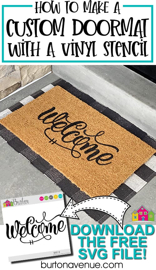 Cricut Stencil Vinyl Doormat Tutorial  How to use & Paint your doormat 